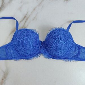 Victoria's Secret Dream Angels Blue Lace Lined Demi Bra, 36B